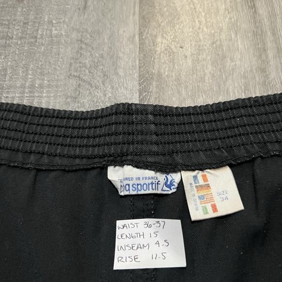 Vintage 80s/90s Le Coq Sportif Black Padded Short Cycling Bike MTB Shorts Sz 34 - Picture 5 of 5